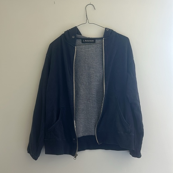 Navy Cozy Hoodie Towel Material Pockets Everday - Picture 5 of 6